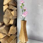 Drewniany wazon z dębu na suszone i świeże kwiaty - 