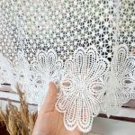 Zazdrostka Firanka Boho do Kuchni elegancka na szelki koronkowa 160/43 cm - 