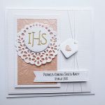 Subtelna ręcznie robiona kartka na Komunię  - Delikatna kartka komunijna handmade