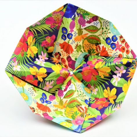 Geometryczna miseczka origami kolorowe kwiaty