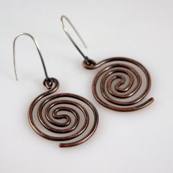 Spiralne - miedziane kolczyki / klipsy (2310-03)