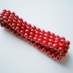 bransoletka koralikowa czerwona - czerwona bransoletka z koralików