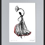 Autorska grafika - nr 140 - flamenco - grafika w ramie