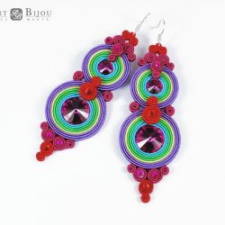 Kolczyki sutasz dwustronny- Swarovski
