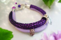 Bransoletka rzemykowa wrzos