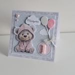 Kartka na roczek urodziny miś z balonikami - Kartka na roczek urodziny miś z balonikami