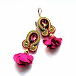 Hot Pink&Mustard kolczyki sutasz - 