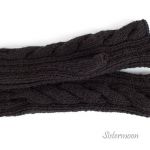 Czarne mitenki z warkoczem - 