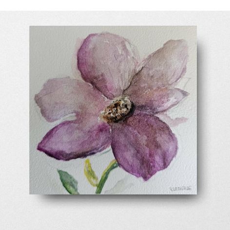 Kwiatek-akwarela formatu 15/15 cm 