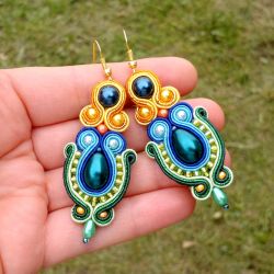 Kolczyki soutache Pawie Oko