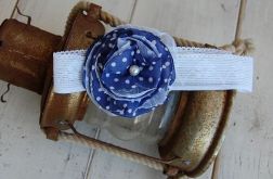 Retro opaska granatowa w groszki