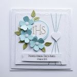 Elegancka kartka na Komunię personalizowana  - Recznie robiona kartka komunijna z Hostią