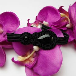 Bransoletka soutache sutasz czarna