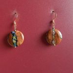 Piasek pustyni i Millefiori, oryginalny zestaw biżuterii, naszyjnik i kolczyki - 