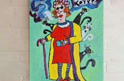 Obraz ręcznie malowany fowizm gdzie te koty