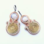 Beige kolczyki sutaszowe - 
