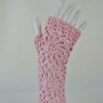 Rękawiczki, mitenki handmade różowe - 