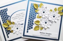 Kartka NA ŚLUB - białe kwiaty