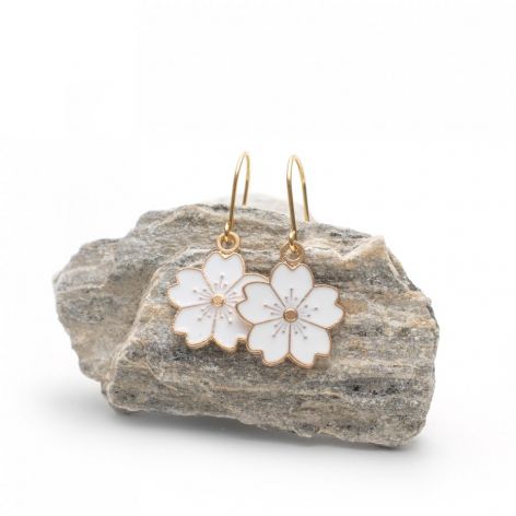 Delikatne kolczyki Fleur kwiatki, pozłacane.