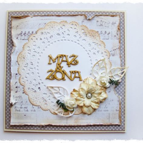 Kartka na ślub z nutkami