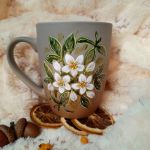 Jaśmin. Ręcznie malowany kubek 300 ml.  - ręcznie malowane