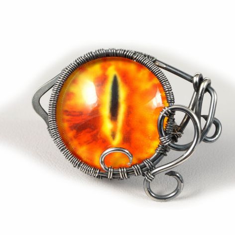 Oko saurona srebrny pierścionek regulowany