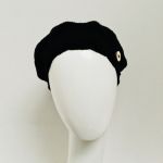 Klasyczny czarny beret francuski z antenką - beret damski