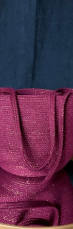 Bordowa Torba Szyta Sznurek Bawełniany