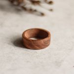 Męska obrączka z drewna tekowego - Drewniany pierścionek