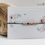 Bransoletka sznurkowa z kamieni naturalnych ,różowych - 