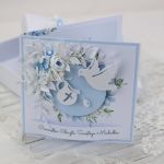 Kartka w pudełku dla chłopca na Chrzest Święty - kartka na chrzest dla chłopca