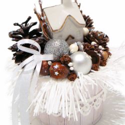 Stroik dekoracja Boże Narodzenie Zimowa Chatka