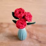 Bukiet róż z filcu (czerwony) - 
