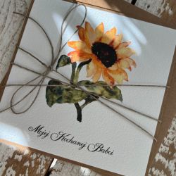 Kartka ze słonecznikiem dla babci