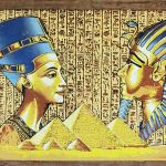 Papirus, Nefertiti i Tutanchamon, Obraz 30x40 cm, Oryginalny 100%, Starożytny Egipt, papier papirusowy 18 - 
