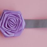 Opaska niemowlęca - "Satynowy fiołek" - 