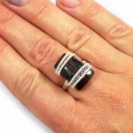 Kwarc Srebrny pierścionek z tygrysim okiem - pierścionek wire wrapped