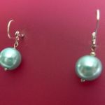 Błękitne perły Majorka i srebro, kolczyki z perłami - 