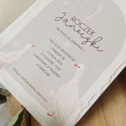 Zaproszenie na roczek z motywem gąski