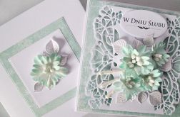 Kartka W DNIU ŚLUBU miętowa