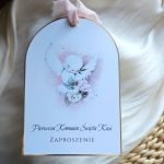 Eleganckie zaproszenie na Pierwszą Komunię Świętą ręcznie robione - 3