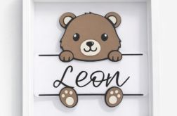 Ramka dekoracyjna z misiem 3D – personalizowana z imieniem miś