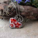 Kwieciste serduszko - serce ze szkła na szyję