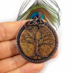 Drzewko Szczęścia amulet z bronzytem miedź - Drzewko szczęścia, Miedziany wisior z Bronzytem ręcznie wykonany, prezent dla niej, prezent dla mamy, prezent urodzinowy, biżuteria autorska