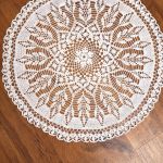 serwetka, bieżnik szydełkowy, handmade - bieżnik szydełkowy biały