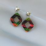 "Ina III" - kolczyki z gliny polimerowej. - geometryczny kształt