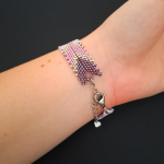 Bransoletka "Violet Silver Chevron" - delikatna bransoletka na co dzień