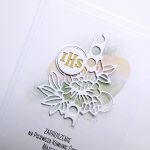 Zaproszenie komunijne kremowo-zielone Hostia - Zaproszenie na Komunię kremowo-zielone