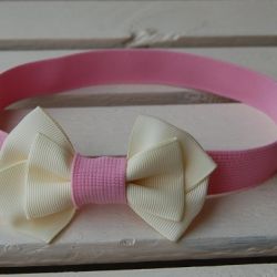 Opaska niemowlęca "Złamana biel & róż"