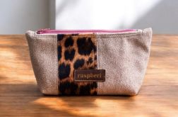 Welurowa kosmetyczka MIDI patchwork panterka